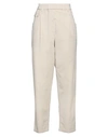 Brunello Cucinelli Woman Pants Cream Size 6 Cotton, Elastane, Ecobrass In White