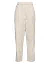 Brunello Cucinelli Woman Pants Cream Size 12 Cotton, Elastane, Ecobrass In White