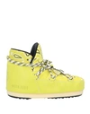 Alanui X Moon Boot Woman Ankle Boots Acid Green Size 6-7 Textile Fibers In Green