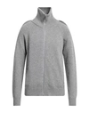 14bros Man Cardigan Grey Size Xl Virgin Wool In Grey