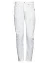 Take-two Man Denim Pants White Size 33 Cotton, Elastane In White