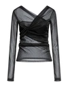 Msgm Woman Sweater Black Size 8 Polyester In Black
