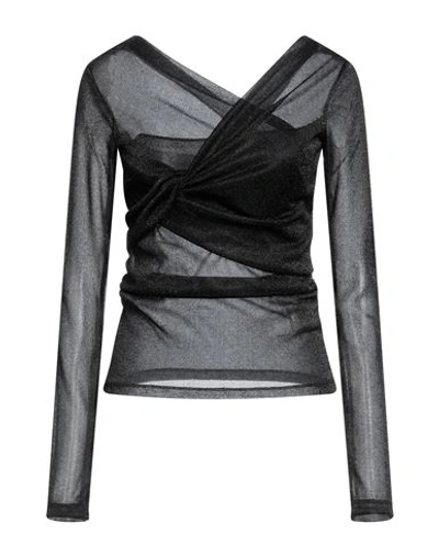 Msgm Woman Sweater Black Size 8 Polyester