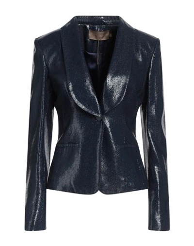 Simona Corsellini Woman Suit Jacket Navy Blue Size 4 Viscose, Polyamide