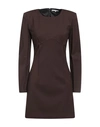 Patrizia Pepe Woman Mini Dress Dark Brown Size 8 Polyester, Virgin Wool, Elastane