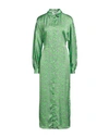 Msgm Woman Long Dress Acid Green Size 8 Polyester