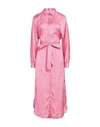 Msgm Woman Long Dress Pink Size 6 Polyester