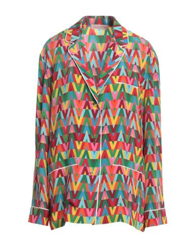 Valentino Garavani Woman Suit Jacket Fuchsia Size 4 Silk In Pink