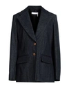 Chloé Single-breasted Jacket In Dark Blue Denim In Blue