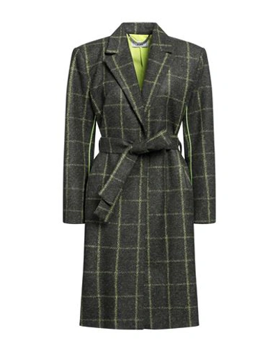 Jijil Woman Overcoat & Trench Coat Military Green Size 8 Wool, Acrylic, Polyester, Cotton