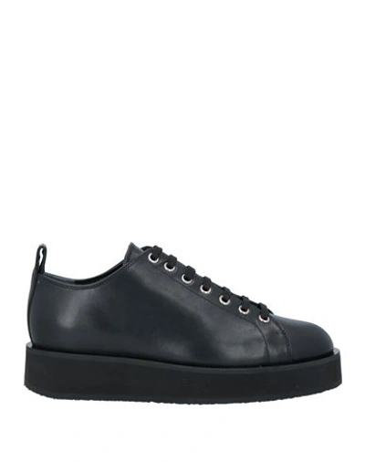 Jil Sander Woman Sneakers Black Size 9 Soft Leather