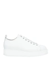Jil Sander Woman Sneakers White Size 10 Soft Leather