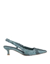 Jeffrey Campbell Woman Pumps Slate Blue Size 9 Textile Fibers In Blue
