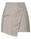 Vicolo Woman Mini Skirt Taupe Size L Polyester, Viscose, Elastane In Grey