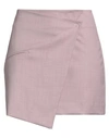 Vicolo Woman Mini Skirt Mauve Size L Polyester, Viscose, Elastane In Purple