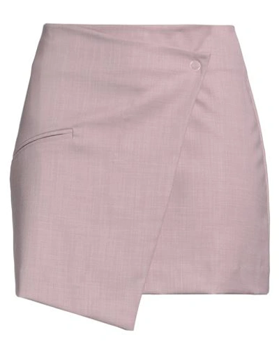 Vicolo Woman Mini Skirt Mauve Size L Polyester, Viscose, Elastane In Purple