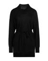 Alpha Studio Woman Turtleneck Black Size 8 Wool, Tencel