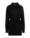 Alpha Studio Woman Turtleneck Black Size 12 Wool, Tencel In Black