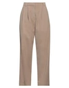 BRUNELLO CUCINELLI BRUNELLO CUCINELLI WOMAN PANTS KHAKI SIZE 6 COTTON, ELASTANE, ECOBRASS