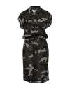 Celine Woman Midi Dress Military Green Size 6 Silk In Green