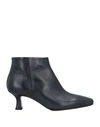 JUCCA JUCCA WOMAN ANKLE BOOTS BLACK SIZE 6 SOFT LEATHER