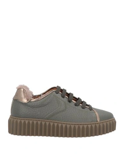 VOILE BLANCHE VOILE BLANCHE WOMAN SNEAKERS MILITARY GREEN SIZE 7 SOFT LEATHER 