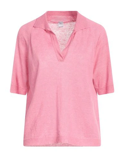 Fedeli Woman Sweater Pink Size 4 Linen