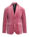 Dsquared2 Man Blazer Mauve Size 44 Cotton, Metallic Fiber, Calfskin In Purple