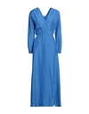 Hanami D'or Woman Maxi Dress Pastel Blue Size 6 Silk