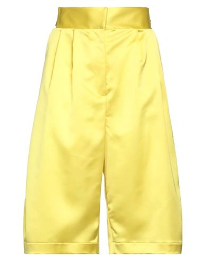 Feleppa Woman Cropped Pants Yellow Size 8 Polyester