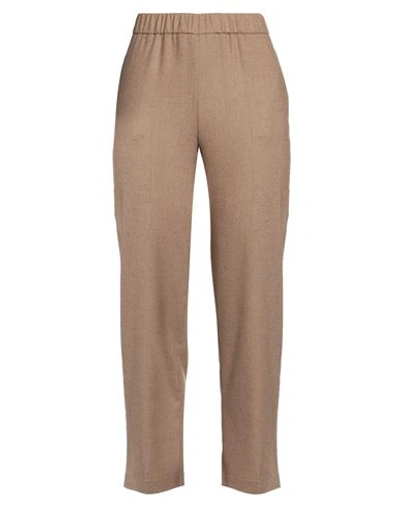 Beatrice B Beatrice .b Woman Pants Sand Size 14 Viscose, Polyester, Wool, Polyamide, Silk In Beige