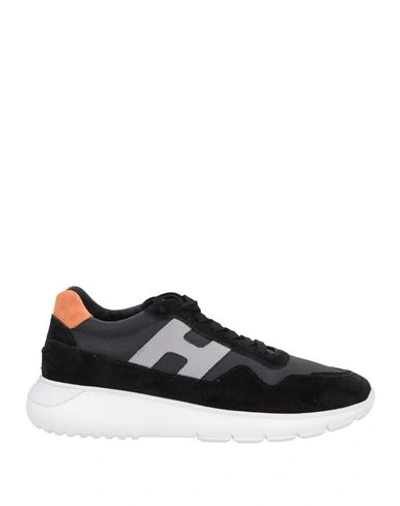 Hogan Man Sneakers Black Size 7.5 Leather, Textile Fibers