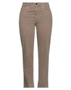 BRUNELLO CUCINELLI BRUNELLO CUCINELLI WOMAN JEANS KHAKI SIZE 14 COTTON, ELASTANE, ECOBRASS