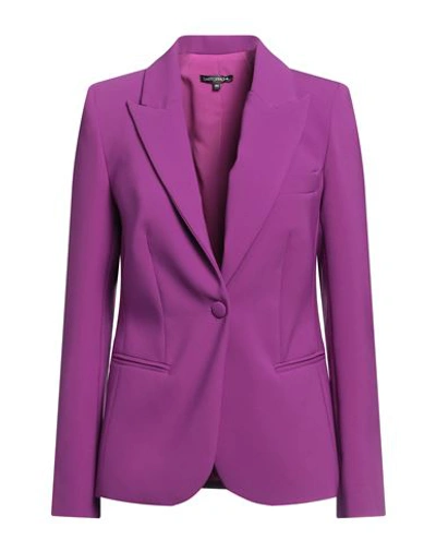 Sartoria 74 Woman Blazer Deep Purple Size 6 Acrylic, Viscose