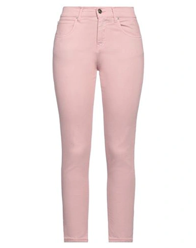 2w2m Woman Pants Pastel Pink Size 29 Cotton, Polyester, Elastane