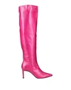 Stele Woman Knee Boots Fuchsia Size 10 Soft Leather In Pink