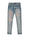 Amiri Man Denim Pants Blue Size 34 Cotton, Elastomultiester, Elastane In Blue