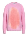 Msgm Man Sweater Pink Size M Acrylic, Polyamide, Mohair Wool In Pink