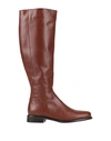 Maison Toufet Woman Knee Boots Tan Size 11 Soft Leather In Brown