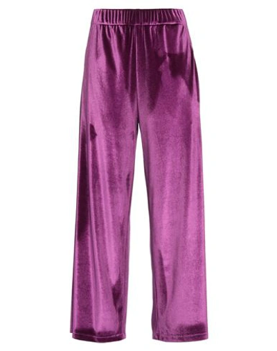 Jijil Woman Pants Deep Purple Size 8 Polyester, Elastane