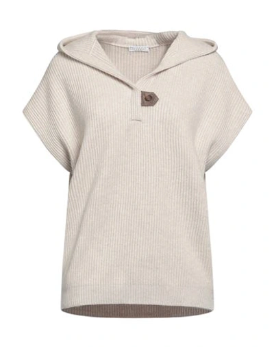 Brunello Cucinelli Woman Sweater Beige Size Xxl Cashmere, Acetate, Silk, Ecobrass