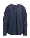 Marni Man Shirt Midnight Blue Size 40 Cotton In Blue