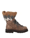 Brunello Cucinelli Woman Ankle Boots Khaki Size 10 Soft Leather, Textile Fibers In Beige