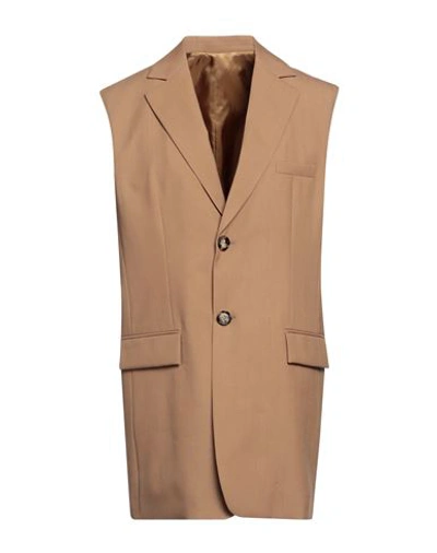 Marni Woman Suit Jacket Camel Size 6 Virgin Wool In Beige