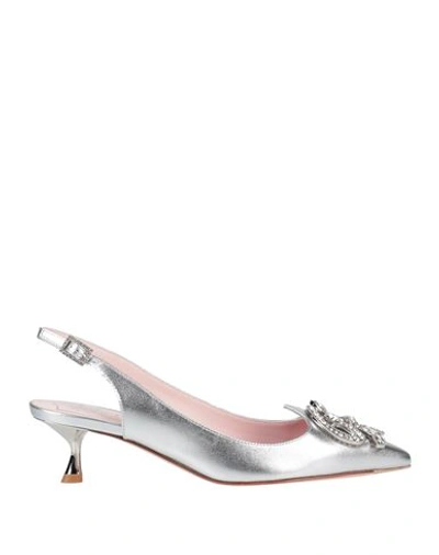 Roger Vivier Woman Pumps Silver Size 7 Soft Leather