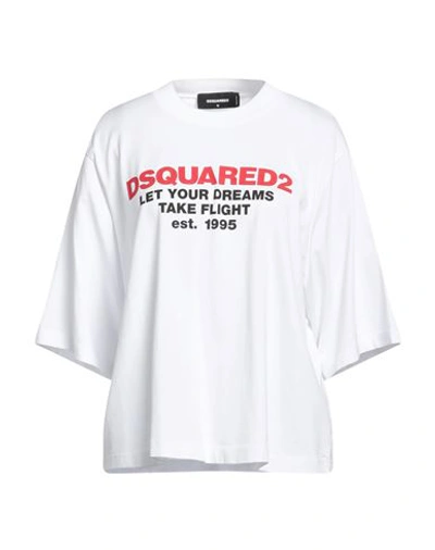 Dsquared2 Woman T-shirt White Size Xl Cotton