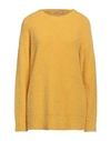 Kangra Woman Sweater Ocher Size S Alpaca Wool, Wool, Silk, Polyamide In Yellow