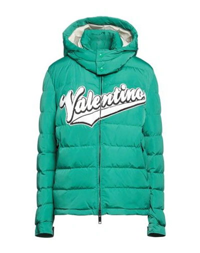 Valentino Garavani Woman Down Jacket Green Size 16 Polyamide
