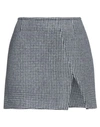 DOUUOD DOUUOD WOMAN MINI SKIRT LIGHT BLUE SIZE 10 WOOL, POLYAMIDE, ELASTANE