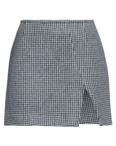 Douuod Woman Mini Skirt Light Blue Size 10 Wool, Polyamide, Elastane